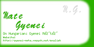 mate gyenei business card